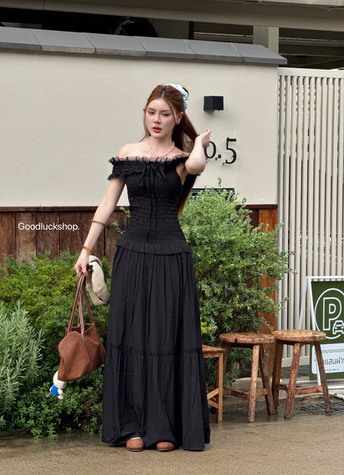 Off Shoulder Long Maxi Dress